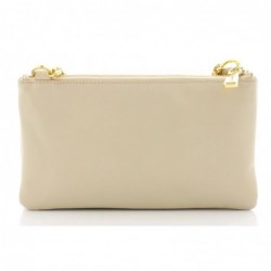 Lancel
Pochette double Billie en cuir lisse souple Beige