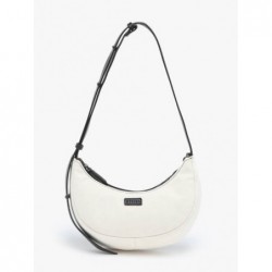 Sac porté épaule S Sosoomao coton et cuir ETRIER Beige noir