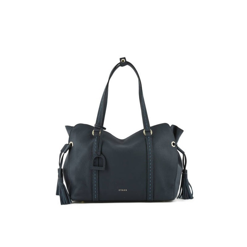 Sac shopping Tradition cuir ETRIER Marine