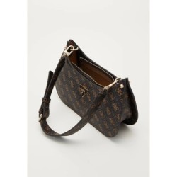 Guess MERIDIAN MINI TOP ZIP Sac à main brown logo