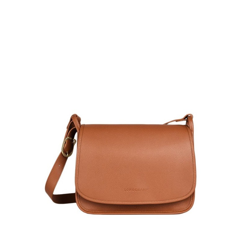 Sac porté travers Le foulonné cuir LONGCHAMP Caramel