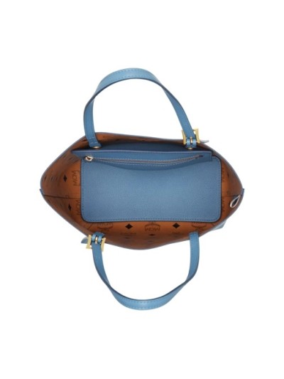 MCM Himmel Leather Mcm Doppel Shopper Mini E4 Blue Heaven