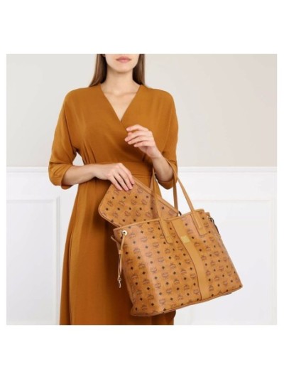 MCM Liz Vi Shopper Lrg Co Cognac