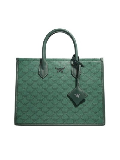 MCM Himmel Lts Tote Med G0 Forest Green