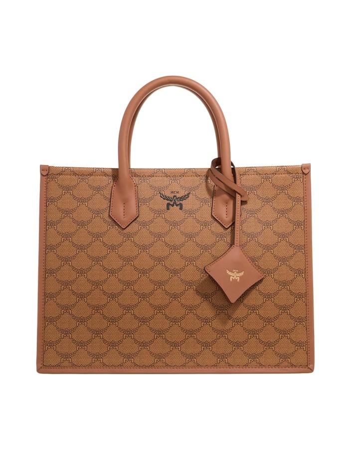 MCM Himmel Lts Tote Medium Cognac