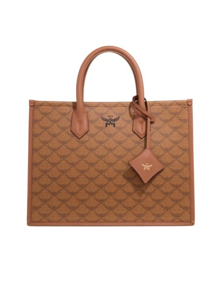 MCM Himmel Lts Tote Medium Cognac