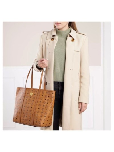 MCM Toni Vi Shopper Med Co, One Size Cognac