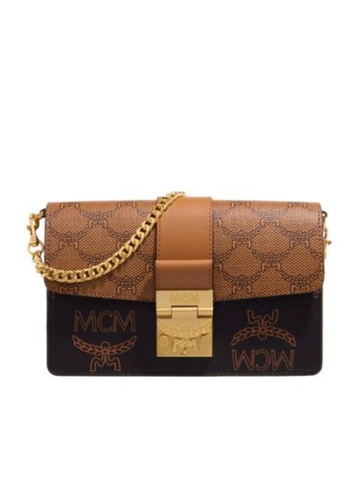 MCM Tracy Vi Lts Mix Crossbody Mni Bk Black