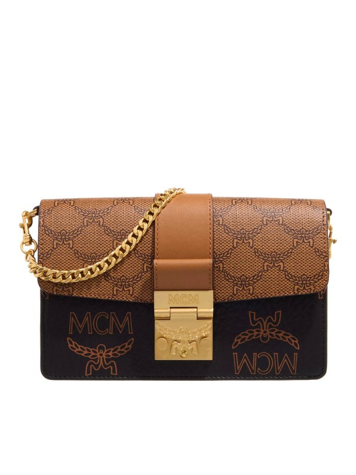 MCM Tracy Vi Lts Mix Crossbody Mni Bk Black