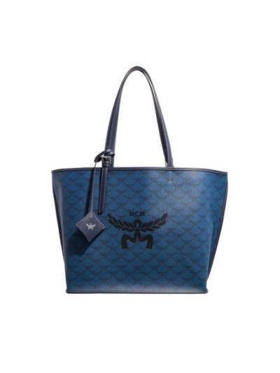 MCM Himmel Lts Shopper Med Vc Navy Blazer