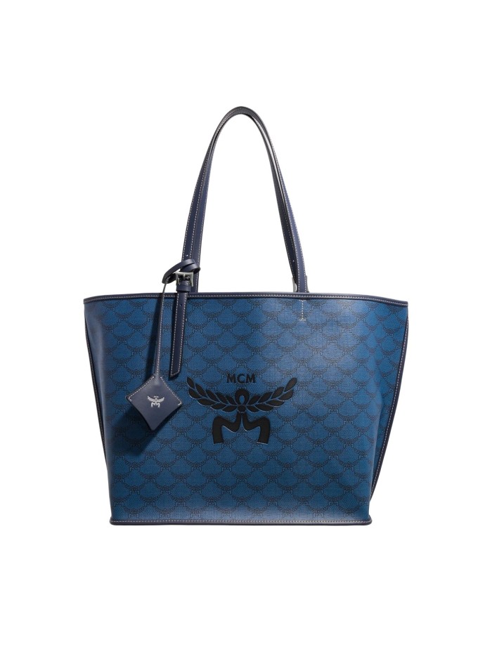 MCM Himmel Lts Shopper Med Vc Navy Blazer