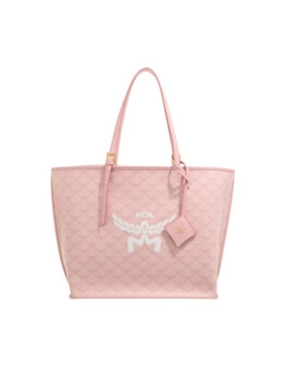 MCM Himmel Lts Shopper Medium Silver Pink