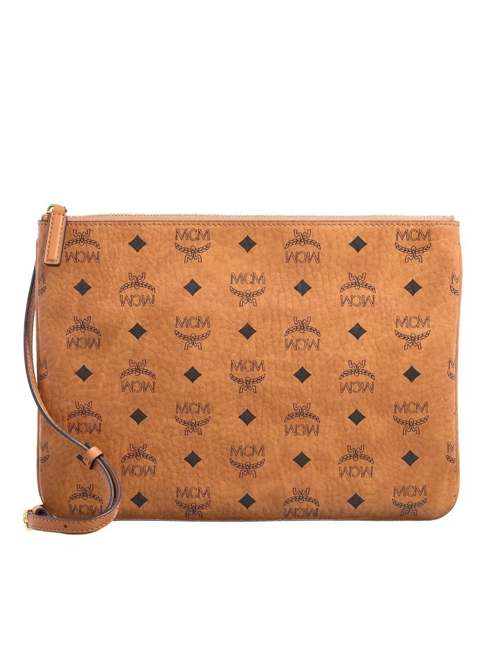 MCM Aren Vi Flat Pouch Med Co Cognac