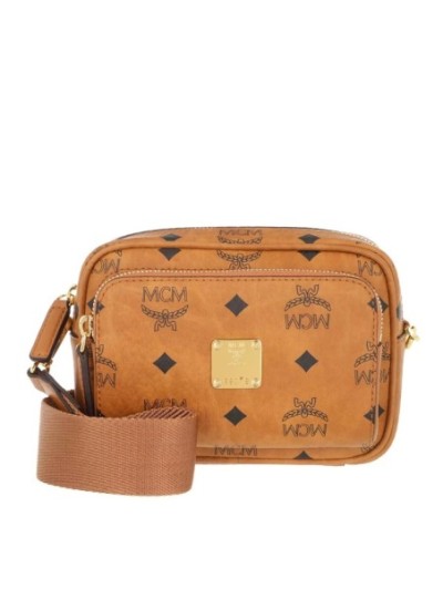 MCM Aren Visetos Crossbody Cognac