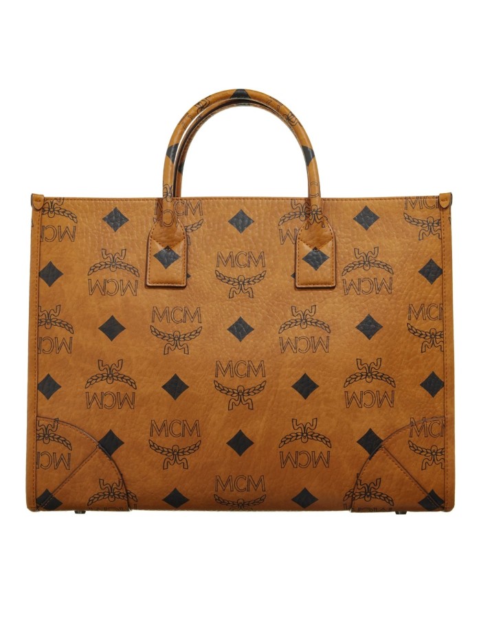 MCM Munchen Vi Tote Large Cognac