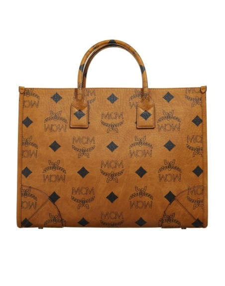 MCM Munchen Vi Tote Large Cognac