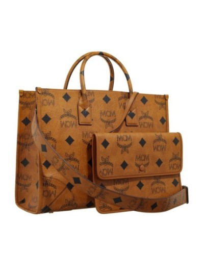 MCM Munchen Vi Tote Large Cognac