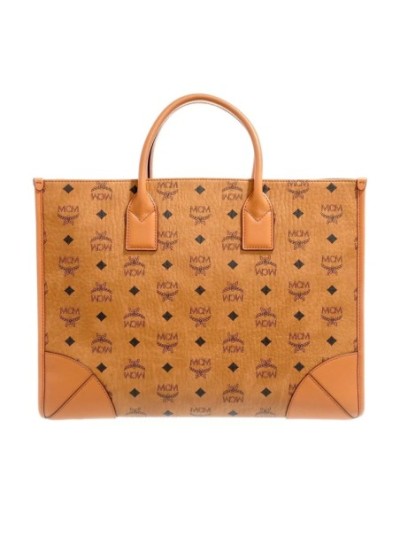 MCM Munchen Visetos Tote Large Cognac