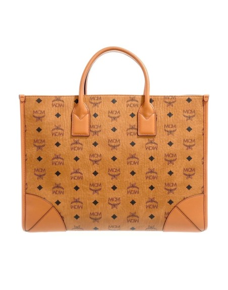 MCM Munchen Visetos Tote Large Cognac