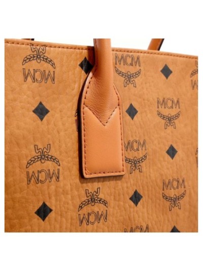 MCM Munchen Visetos Tote Large Cognac