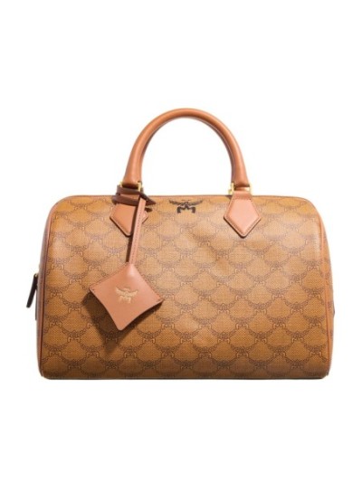 MCM Ella Lts Boston Med Cognac