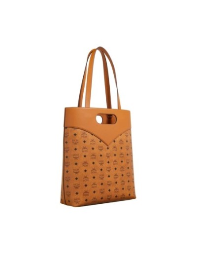 MCM Diamond Vlm Tote Large Cognac