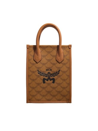 MCM Himmel Lauretos Tote Mini Cognac