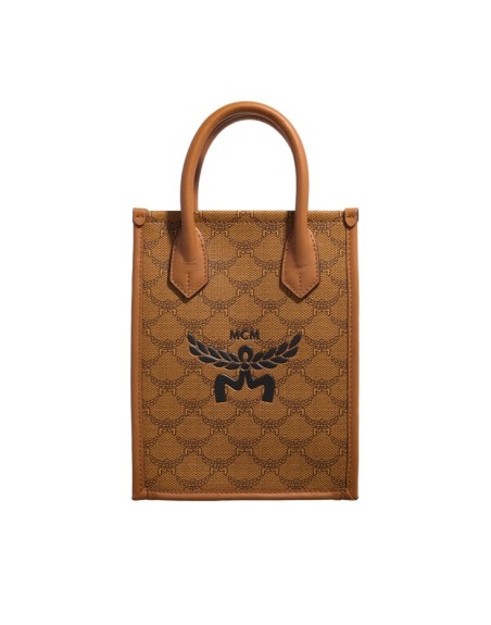 MCM Himmel Lauretos Tote Mini Cognac