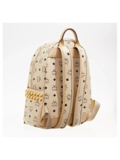 MCM Stark Visetos Backpack Sml Beige