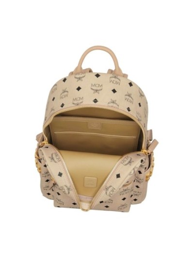 MCM Stark Visetos Backpack Sml Beige