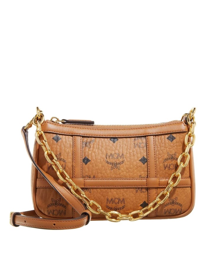 MCM Aren Vi Shoulder Bag Mni Co, One Size Cognac