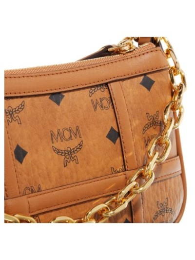 MCM Aren Vi Shoulder Bag Mni Co, One Size Cognac