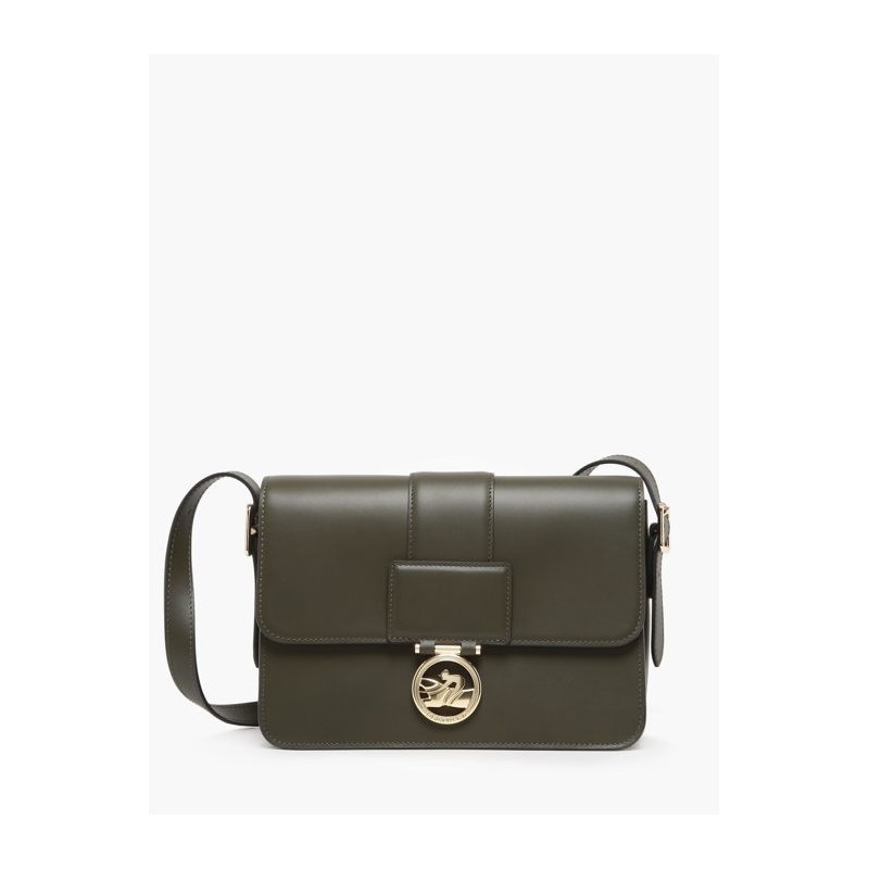 Sac bandoulière Box-trot cuir LONGCHAMP Kaki