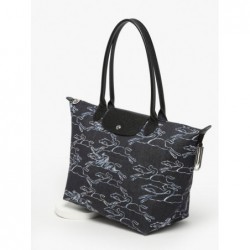 Sac porté épaule L Le Pliage denim LONGCHAMP Marine